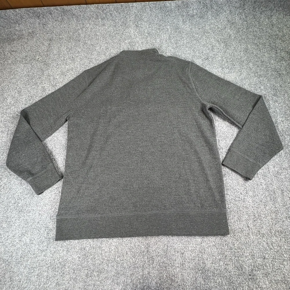 Banana Republic Mock Neck Henley Pullover Men XL Gray Knit Sweater Preppy Office